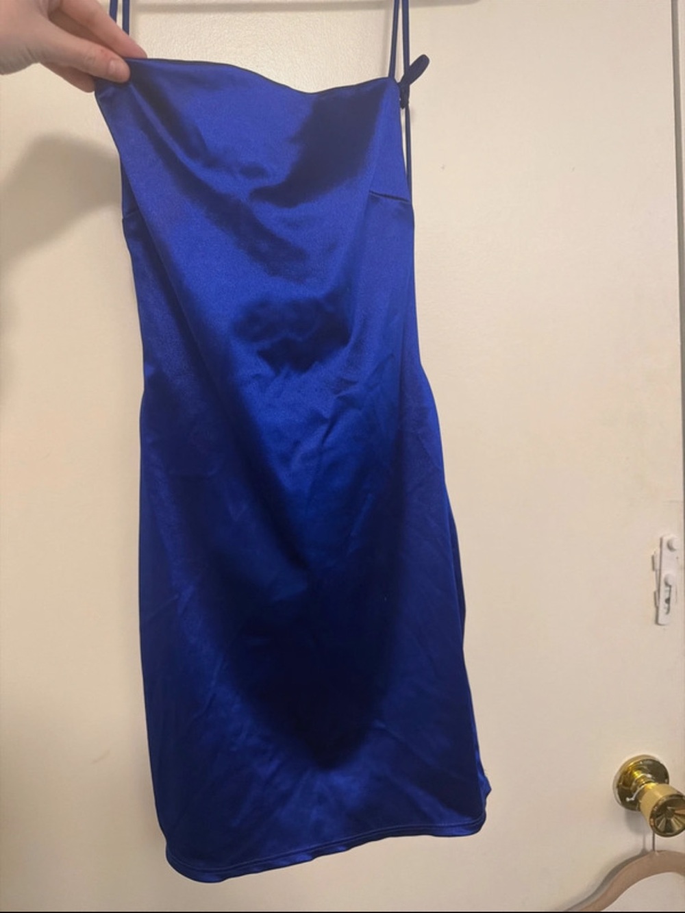 Better Be Royal Blue Satin Mini Dress